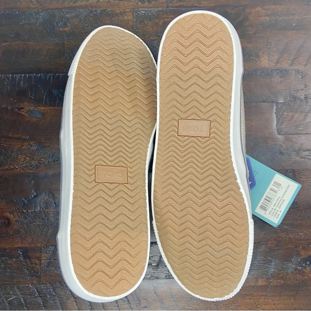 TOMS Men’s Carlo Birch Oxford Tan Heritage Canvas Sneakers NEW Size 9